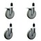 Service Caster 6'' Gray Poly Swivel 1-1/2'' Expanding Stem Caster Set 2 Total Lock Brakes, 4PK SCC-EXTTL20S614-PPUB-2-S-2-112 - alternate 1